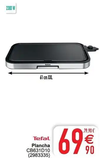 Cora Tefal plancha cb631d10 aanbieding