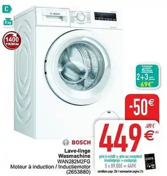 Cora Bosch lave-linge wasmachine wan282m2fg aanbieding