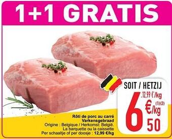 Cora Rôti de porc au carré varkensgebraad aanbieding