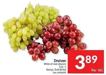 Intermarché Druiven witte of roze druiven aanbieding