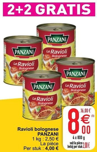 Cora Ravioli bolognese panzani aanbieding