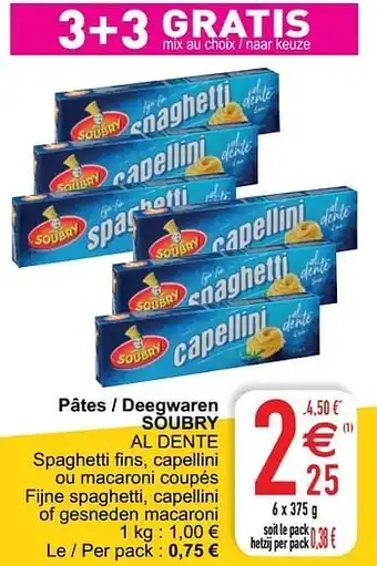 Cora Pâtes - deegwaren soubry al dente aanbieding