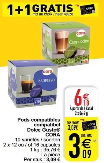 Cora Pods compatibles compatibel dolce gusto cora aanbieding