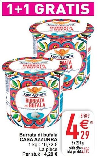Cora Burrata di bufala casa azzurra aanbieding