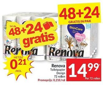 Intermarché Renova toiletpapier design aanbieding