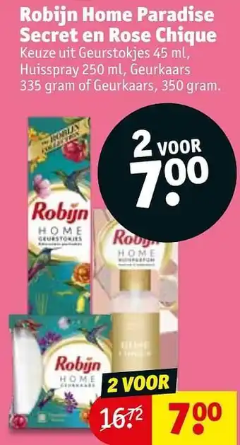 Kruidvat Robijn home paradise secret en rose chique aanbieding
