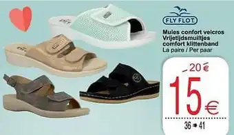 Cora Mules confort velcros vrijetijdsmuiltjes comfort klittenband aanbieding