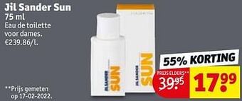 Kruidvat Jil sander sun edt aanbieding