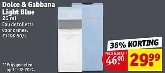 Kruidvat Dolce + gabbana light blue edt aanbieding