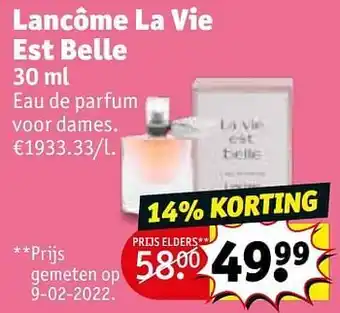 Kruidvat Lancôme la vie est belle edp aanbieding