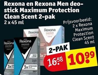 Kruidvat Rexona maximum protection clean scent aanbieding