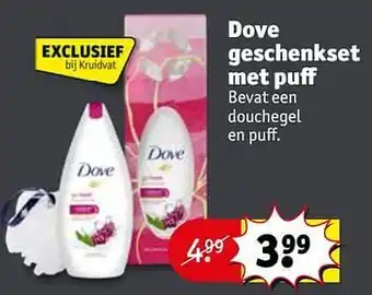 Kruidvat Dove geschenkset met puf aanbieding
