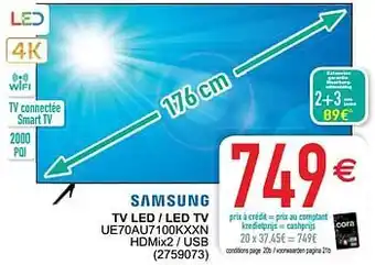 Cora Samsung tv led - led tv ue70au7100kxxn aanbieding