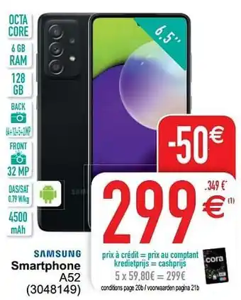 Cora Samsung smartphone a52 aanbieding