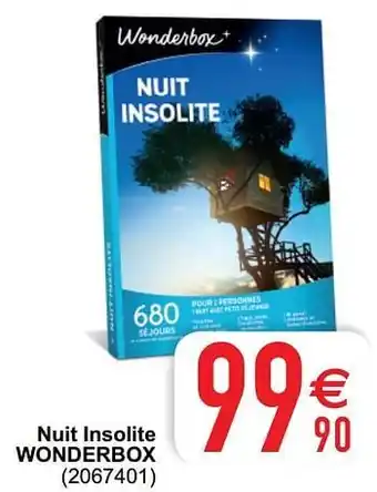 Nuit insolite wonderbox