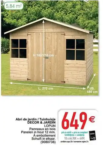 Cora Abri de jardin - tuinhuisje decor + jardin lopun aanbieding