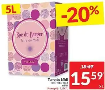 Intermarché Terre du midi rosé wit of rood aanbieding