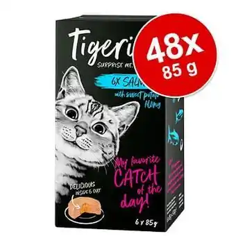 Voordeelpakket Tigeria Kattenvoer 48 x 85 g - Zalm met Zoete Aardappelkern