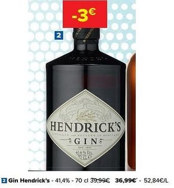 Carrefour Gin hendrick`s aanbieding
