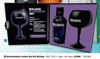 Carrefour Geschenkdoos london dry gin bulldog aanbieding