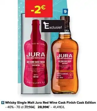 Whisky single malt jura red wine cask finish cask edition