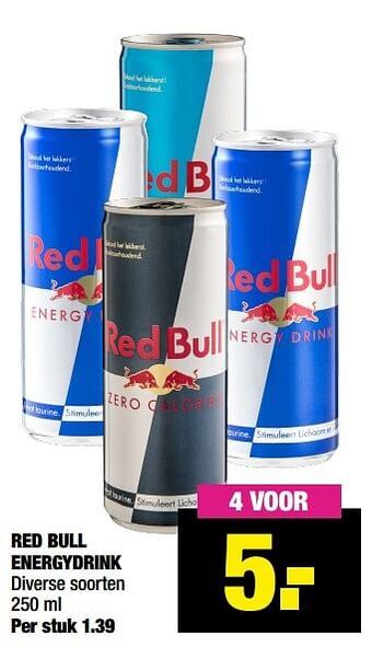 Big Bazar Red bull energydrink aanbieding