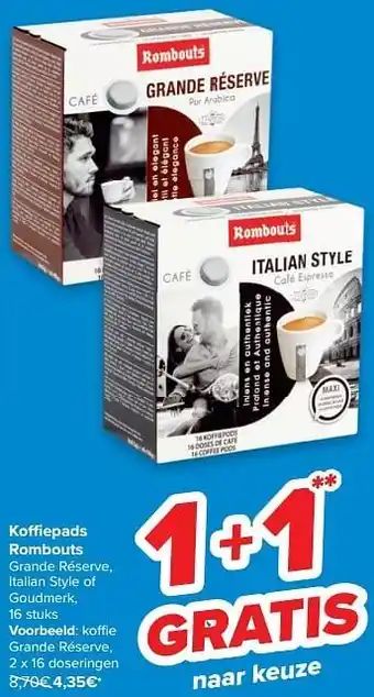 Carrefour Koffiepads rombouts aanbieding