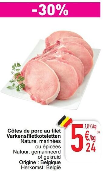 Cora Côtes de porc au filet varkensfiletkoteletten aanbieding