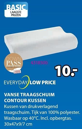 Jysk Vanse traagschuim contour kussen aanbieding