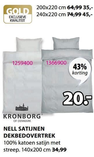 Jysk Nell satijnen dekbedovertrek aanbieding