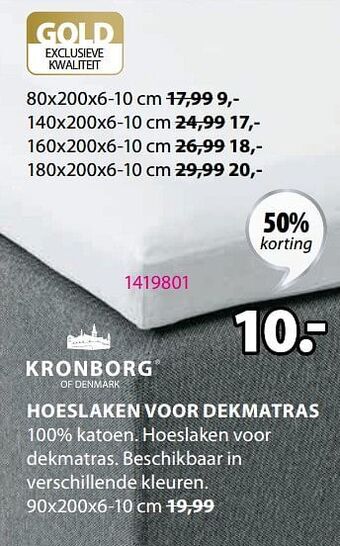 Jysk Hoeslaken voor dekmatras aanbieding