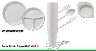 Wit wegwerpservies borden