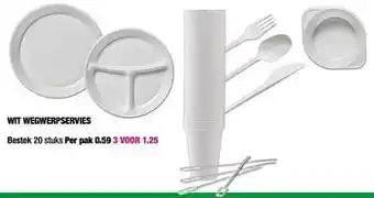 Wit wegwerpservies bestek
