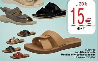 Cora Mules ou sandales détente muiltjes of vrijetijdssandalen aanbieding