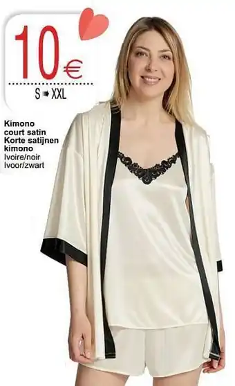 Cora Kimono court satin korte satijnen kimono aanbieding