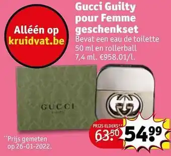 Kruidvat Gucci guilty pour femme geschenkset aanbieding