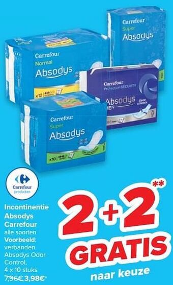 Carrefour Verbanden absodys odor control aanbieding