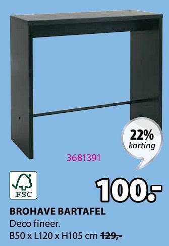 Jysk Brohave bartafel aanbieding