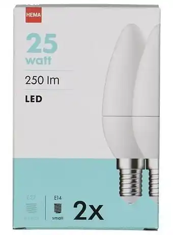 HEMA LED Lamp 25W - 250 Lumen - Niet Dimbaar - 2 Stuks (wit)