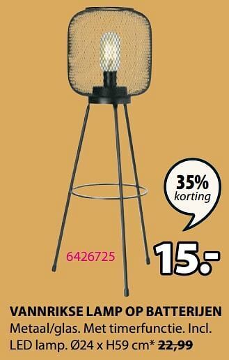 Jysk Vannrikse lamp op batterijen aanbieding