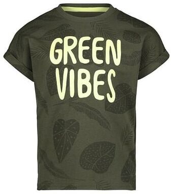 HEMA Kinder T-shirt Green Vibes Legergroen (legergroen)