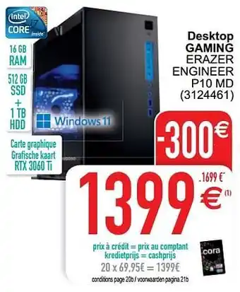 Cora Medion desktop gaming erazer engineer p10 md aanbieding