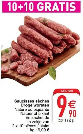 Cora Saucisses sèches droge worsten aanbieding