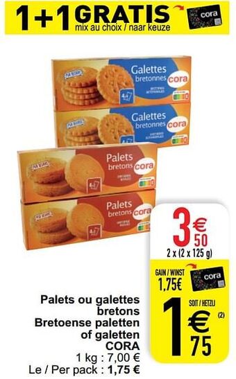 Cora Palets ou galettes bretons bretoense paletten of galetten cora aanbieding