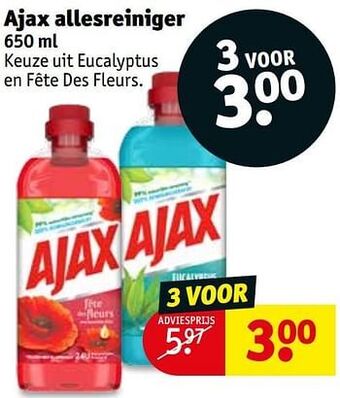 Kruidvat Ajax allesreiniger aanbieding