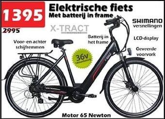 iTEK Elektrische fiets met batterij in frame aanbieding