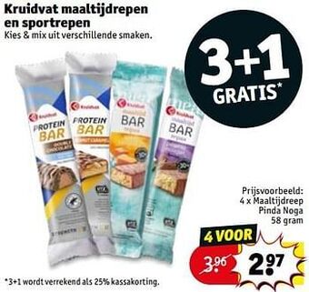 Kruidvat Maaltijdreep pinda noga aanbieding