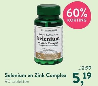 Holland & Barrett Selenium en zink complex aanbieding