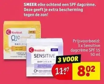Kruidvat Sensitive dagcrème spf 15 aanbieding
