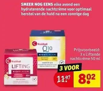 Kruidvat Liftende nachtcrème aanbieding